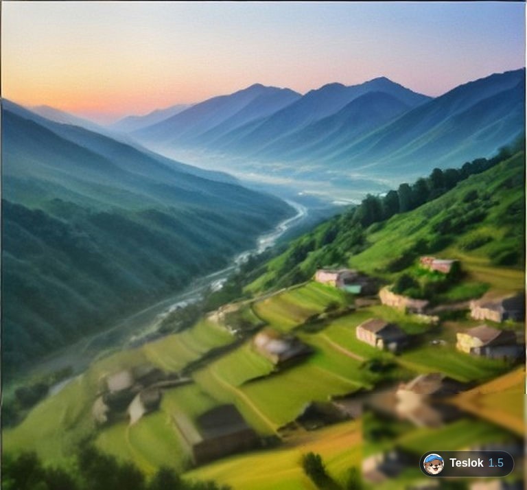 A village in Manipur at sunrise